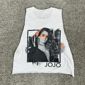 JoJo Shirt Womens Small White Mad Love World Tour 2017 Graphic Cutoff Tank